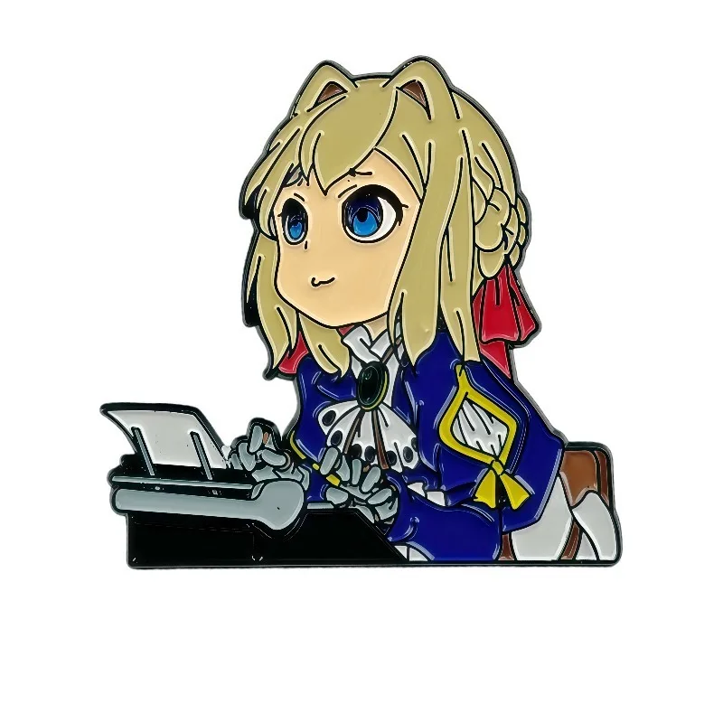 Violet Evergarden Q-version Villy Metal Brooch Anime Badge Creative Personalized Accessories Cartoon Character Badge