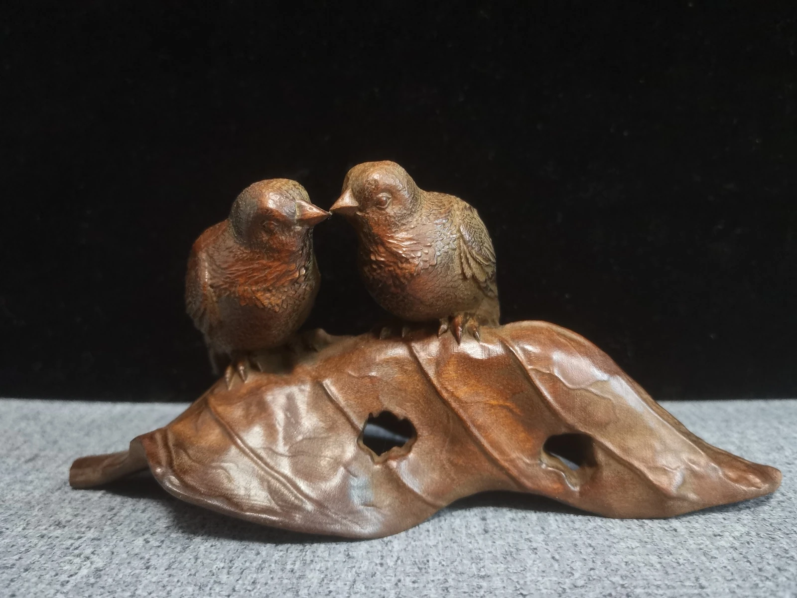 

Chinese Boxwood Hand-carved Magpie Statue Figure Collection