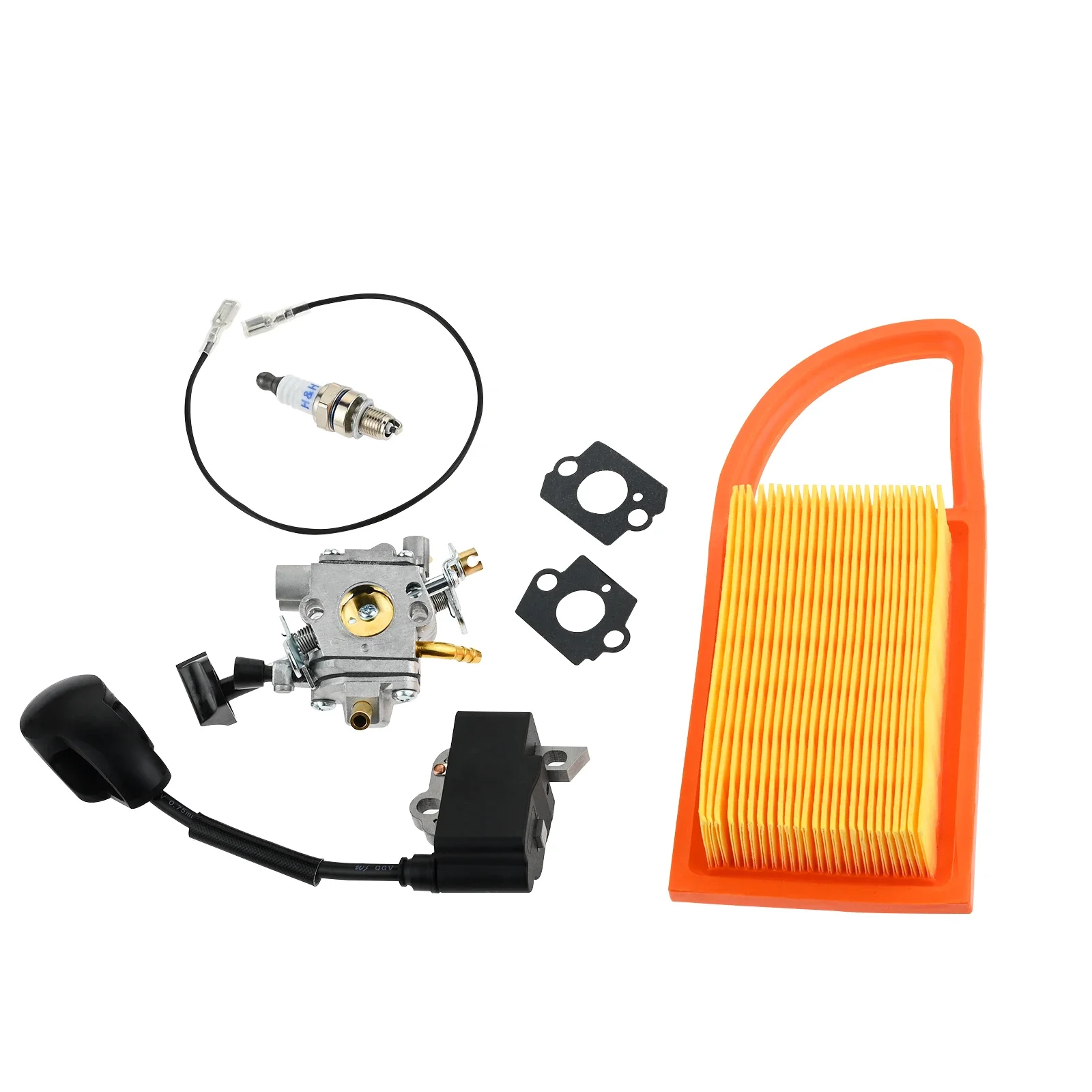 Imagem -02 - Bobina de Ignição para Carburador Faísca Filtro de Combustível Kit de Vedação Apto para Zama C1q-s183 Br600 Br500 Br550 Ventilador de Folhas C1q-s183