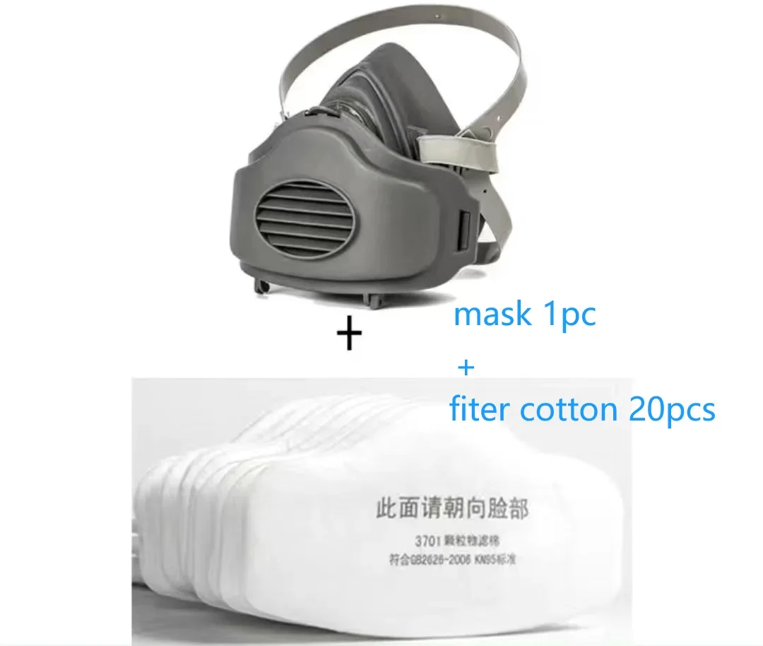 3200 Dustproof Half Mask Respirator Suitable For Spray Paint Carpentry Grinding House Decoration And Filter Accessory