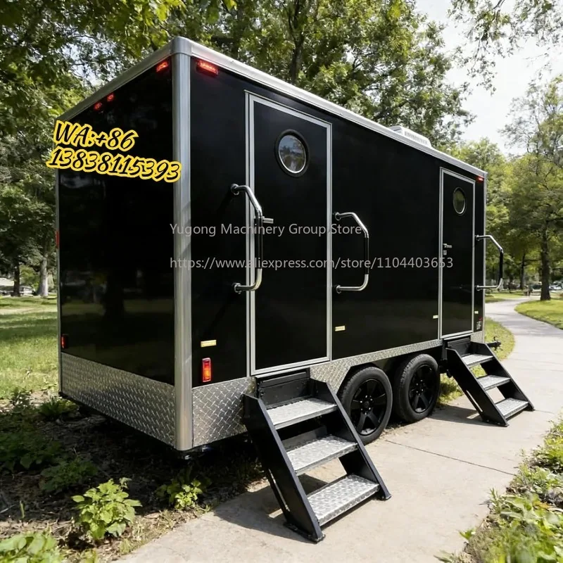 Toilet Portable Restroom Trailer Premium Mobile Bathroom with Shower Climate Control for Travel Trailer Camper Remote Projects