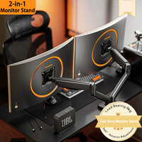 Pc Monitor Arm 360° Adjustable 2 In 1 Monitor Bracket, Monitor Stand For 13-32\