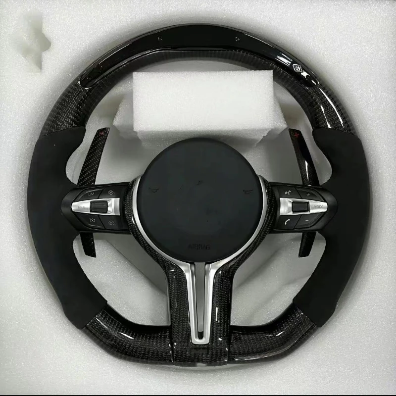 Volante per auto sportiva M personalizzato per F20 F25 F26 F30 F32 E60 M3 M5 M6 Volante in pelle con riscaldamento a vibrazione