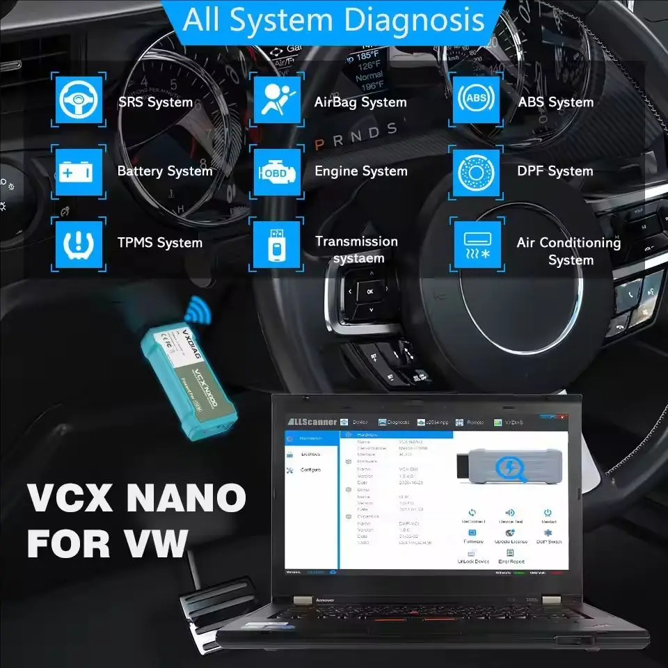 VXDIAG VCX NANO NX100 for VW Diagnostic Tool Car OBD2 Scanner ECU Coding Programming All System Diagnostic for Audi Skoda Seat view 5