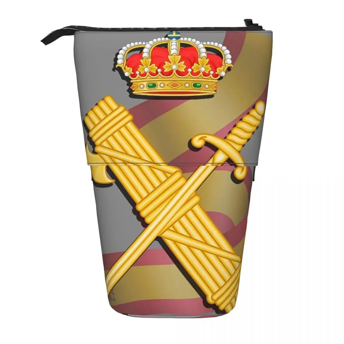 Spanish Guard Civil Spain Flag Reversible Pencil Case for Kids School Pen Box Pencil Bag Stationery Supplies Pen Holder Bag