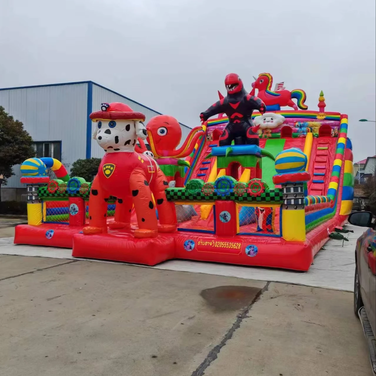 6x12m Inflatable Bouncy Castle, 72 Square Meters, Durable with Slide, Premium PVC, 4000kg Capacity, Outdoor Play Center