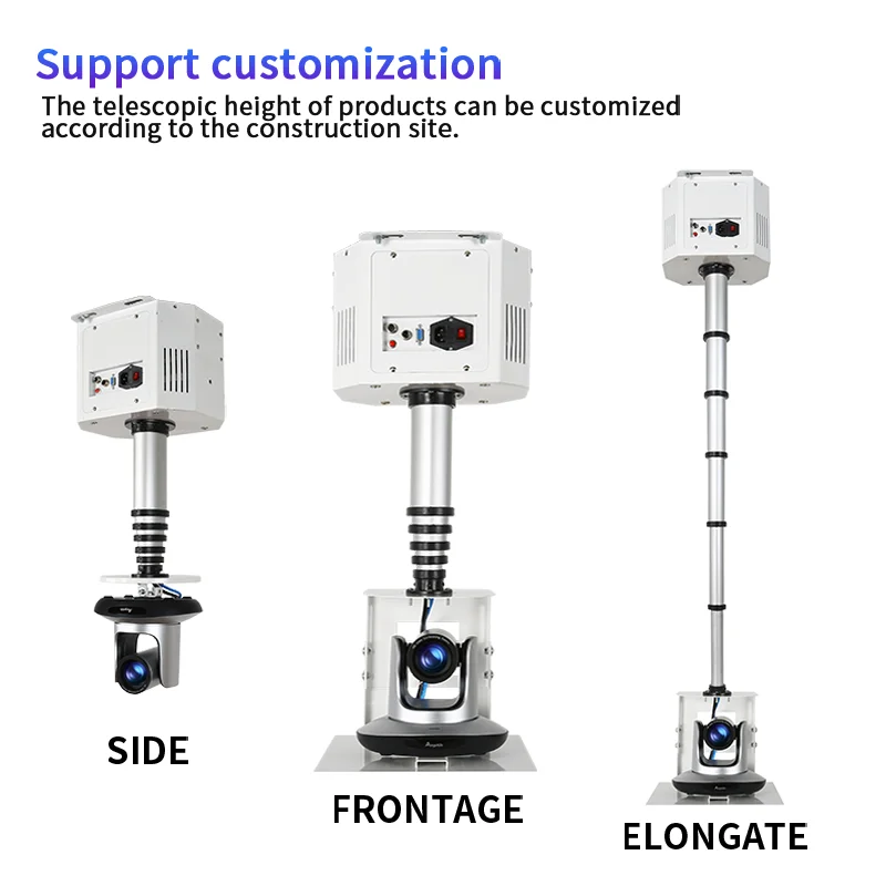 Electric Stainless Steel Octagonal Projector Lift Rack, Height Adjustable, Rotatable, CCTV/Security Camera Stand