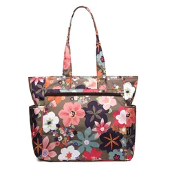 Impressão floral de náilon à prova dwaterproof água bolsa de ombro das senhoras livro bolsa feminina pacote de compras viagem sacos de praia para meninas