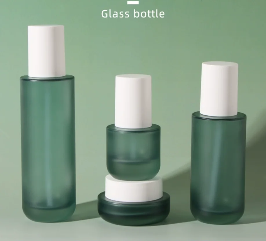 30ml-120ml 白色ガラスボトル 黒色ポンプ セラム/ローション/エマルジョン/ファンデーション/エッセンス 化粧水 スキンケア 化粧品包装