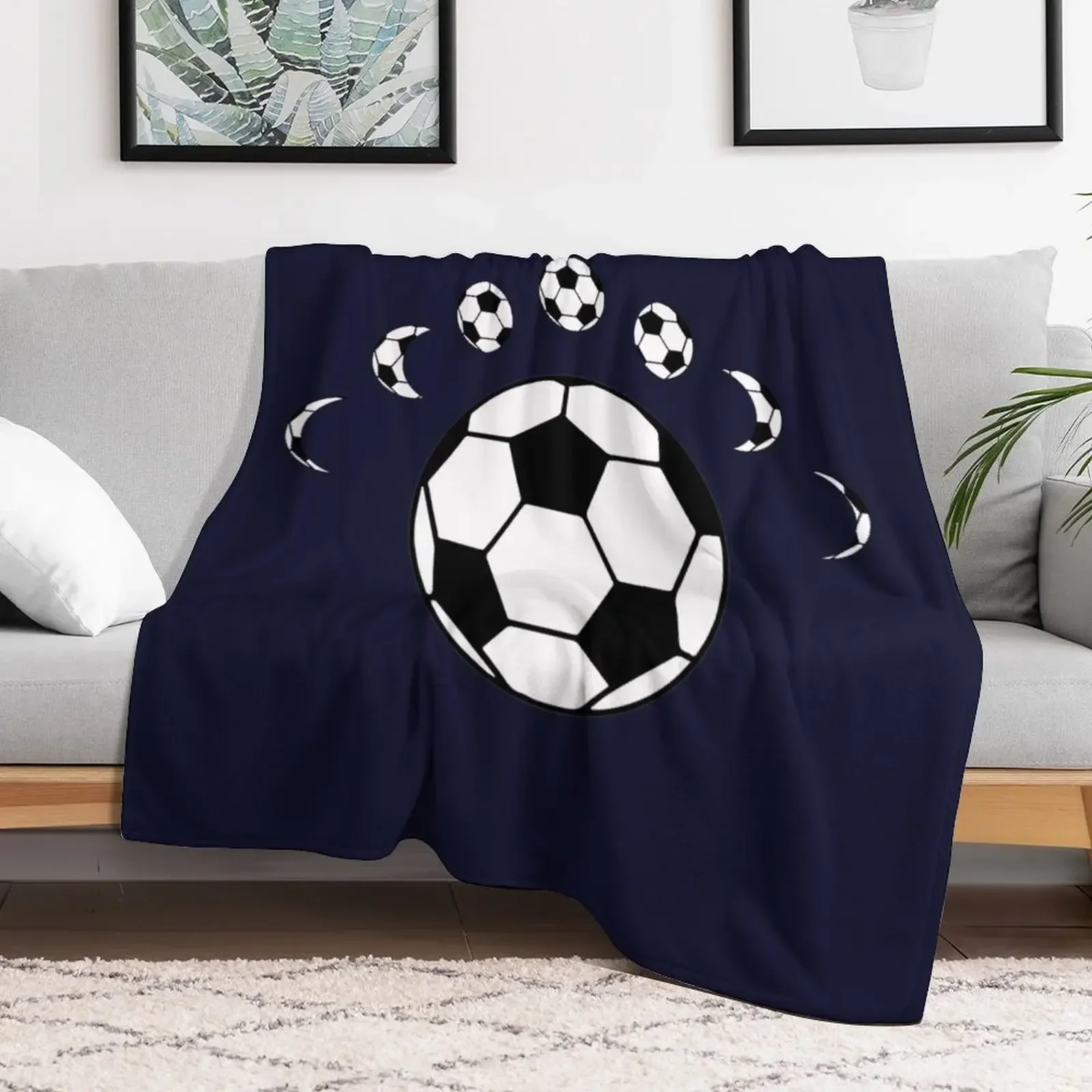 Soccer ball Throw Blanket Vintage Plaid on the sofa anime Blankets