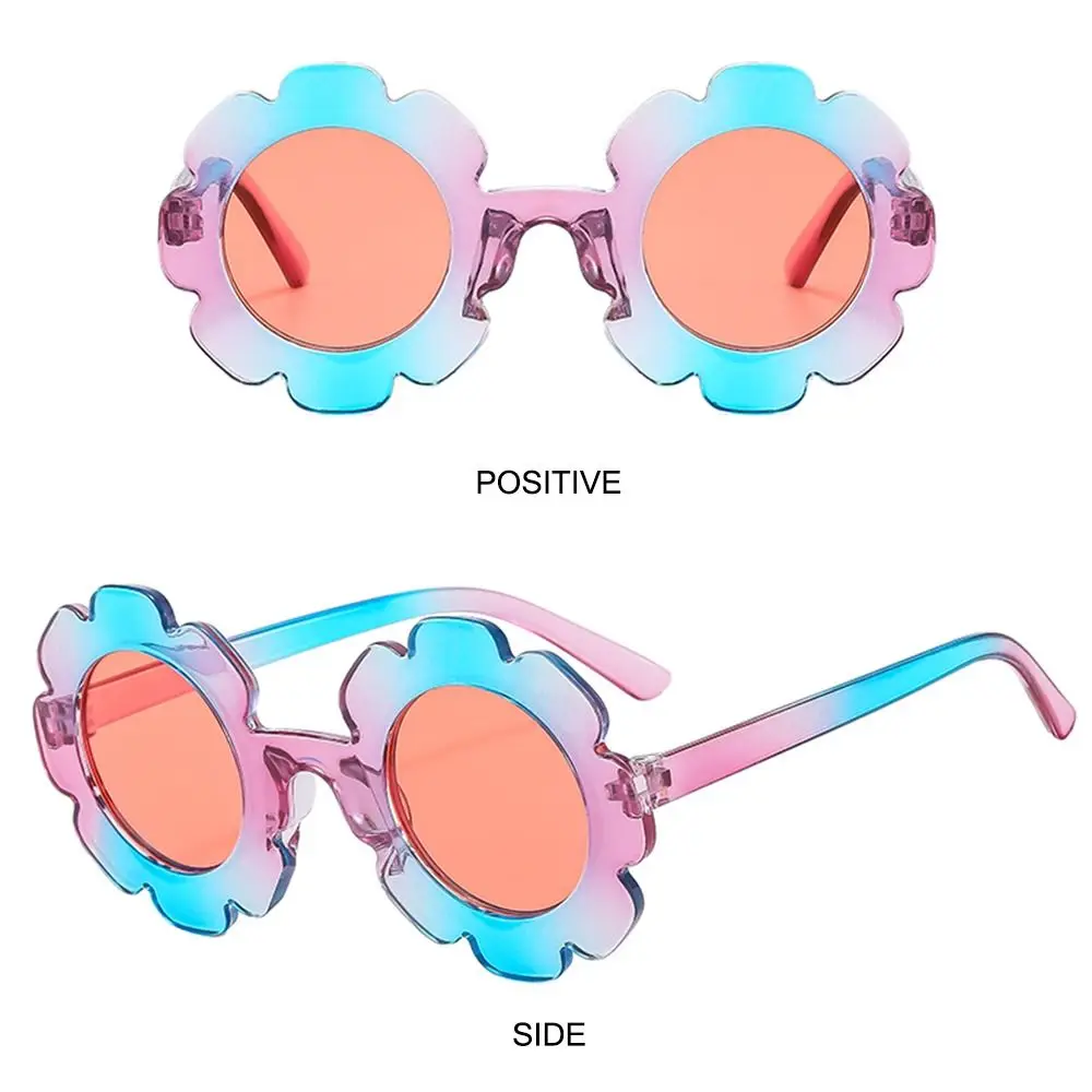 Fashion Round Frame Kids Sunflower Sunglasses Colorful Children Flower Sun Glasses Shades for Girls