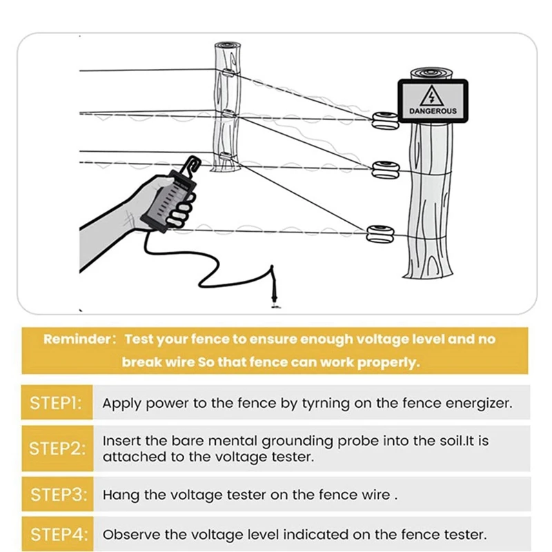 Electric fence tester Famous Product 2Kv -12Kv Voltage Electric Fence Tester,Yard Fencing Tester