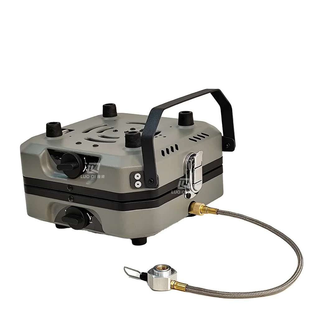 Niestandardowy składany mały piec na propan i butan z podwójnym płomieniem Gotowanie na świeżym powietrzu 2-palnikowa przenośna kuchenka gazowa kempingowa