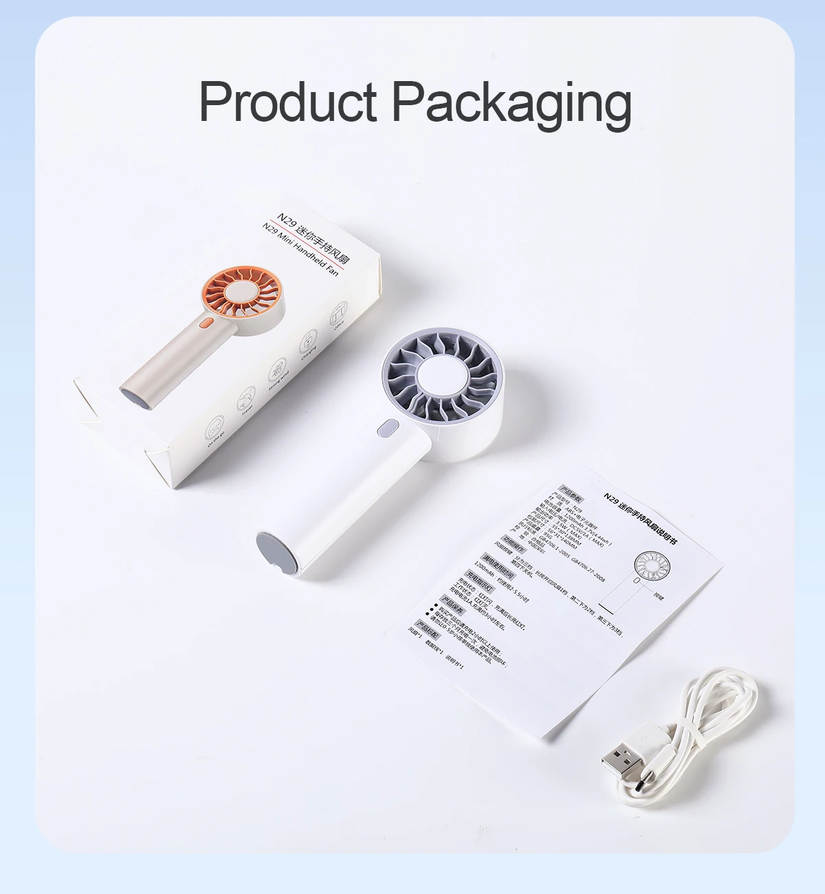 USB Handheld Mini Portable Cooling Fan with Rechargeable Battery 5V Household & Hotel Use Pocket Size