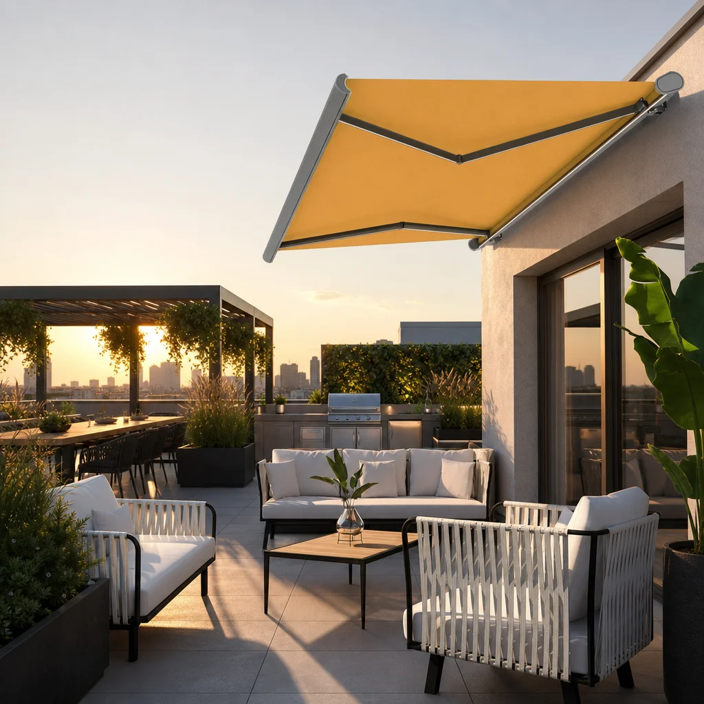 2026 Luxury Aluminum Alloy Retractable Overhead Shade Awning for Outdoor Living Rooms and Residential Lounge Areaspromote sales