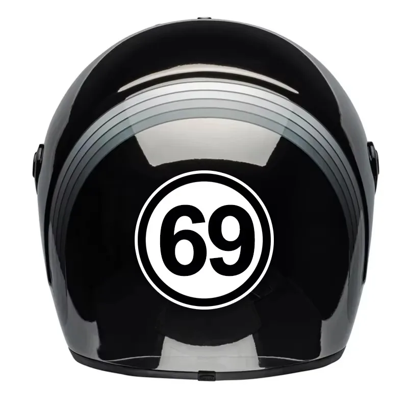 1Pc 2D Flat Racing Round Number Vinyl Sticker, Waterproof Decal For Car Motorcycle Window Bumper Laptop Decor, Holiday Gift
