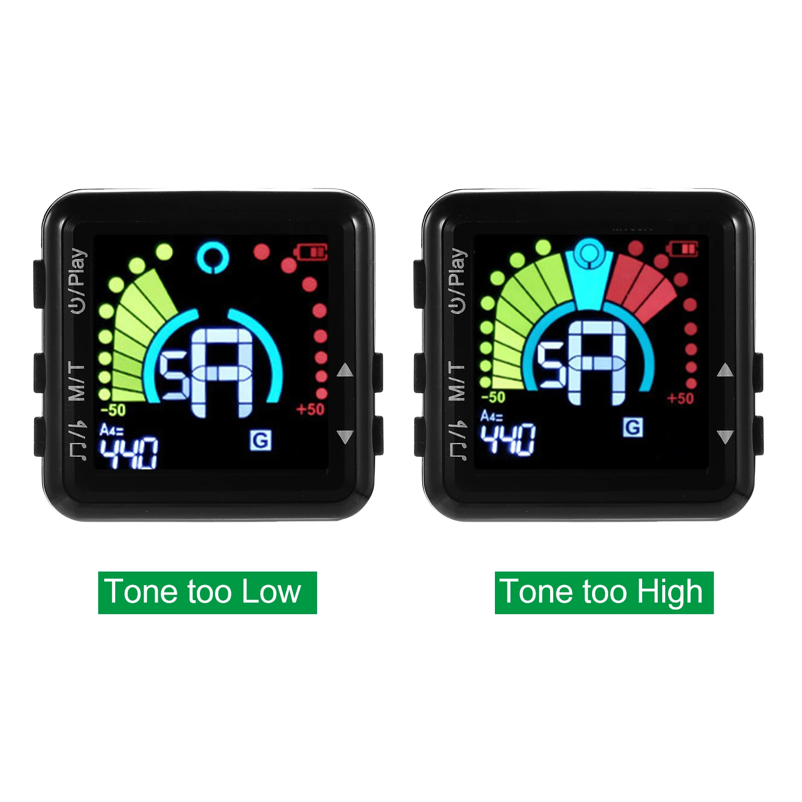 Guitar Tuner Rechargeable Tuner Clip On LED Color Display Professional Electric Guitar Tuner & Metronome for Guitar Accessories