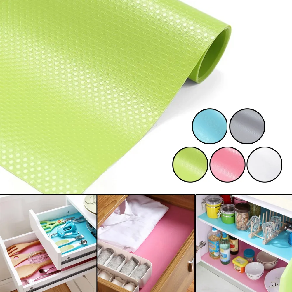 60*150CM Drawer Mat Oil-proof Moisture Kitchen Table Shelf Liner Mats Cupboards Pad Paper Non Slip Waterproof Closet Placemat NE