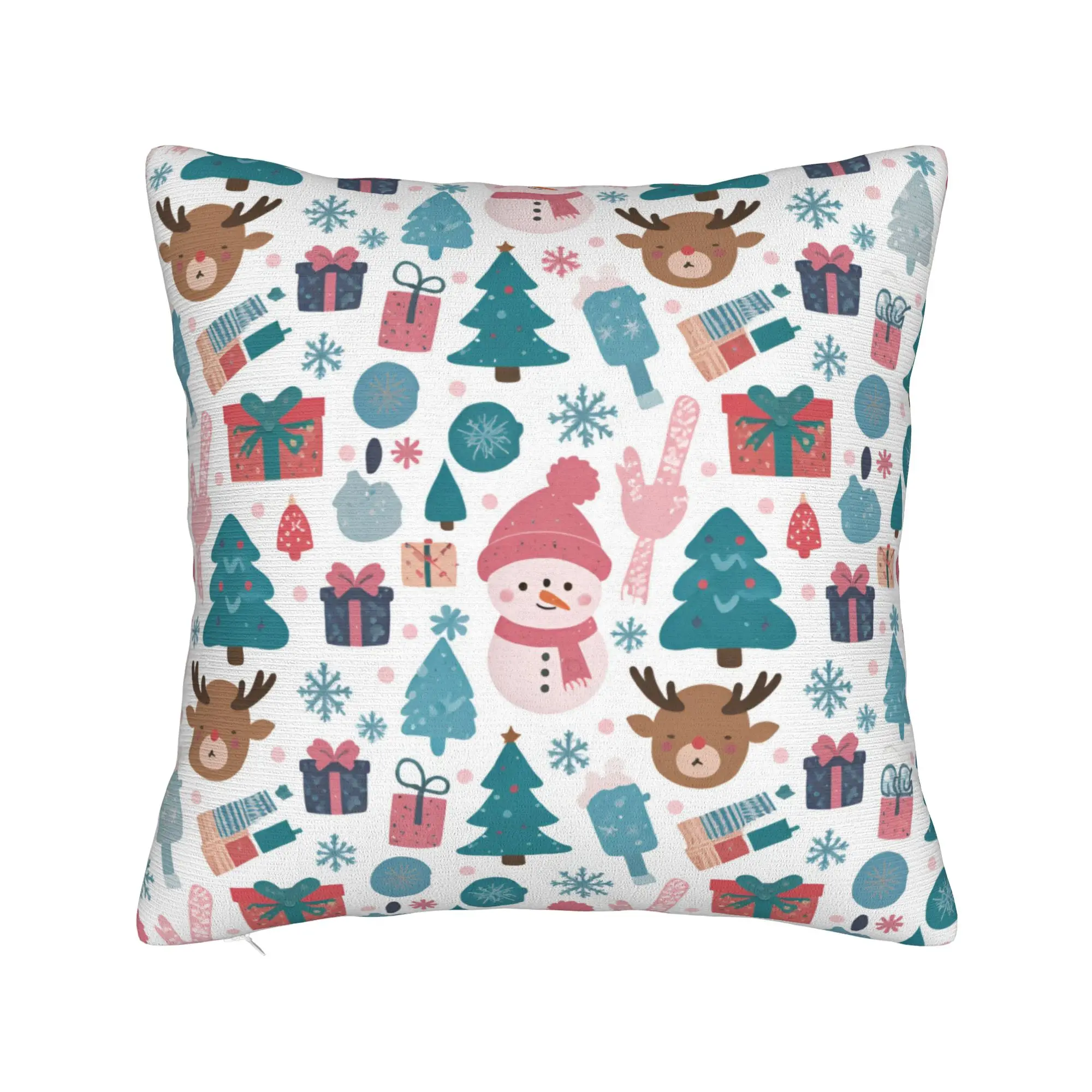 Christmas xmas Santa Claus Printing Pillowcase Cushion Cover  Pillow Covers New Style Living Room Decor Zipper Multi-Size