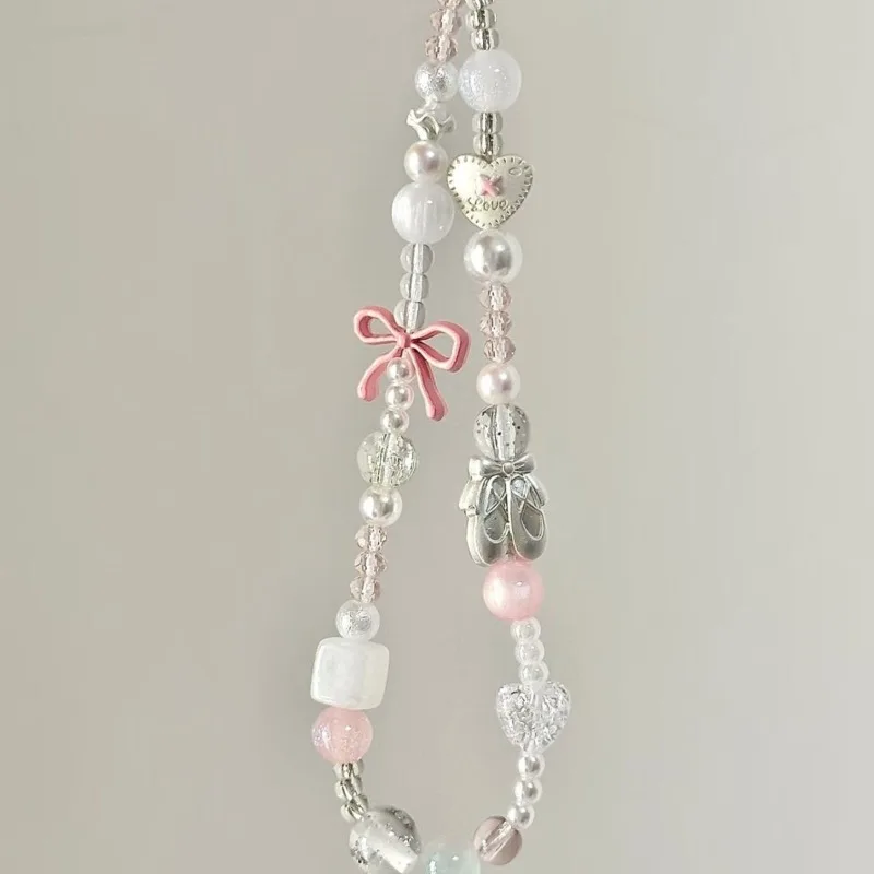 محلية الصنع Ins نمط سبيكة الكرتون فتاة سلسلة الهاتف حبة شنقا حبل الكاميرا الملحقات لطيف الملمس المعصم، الهاتف شنقا حبل