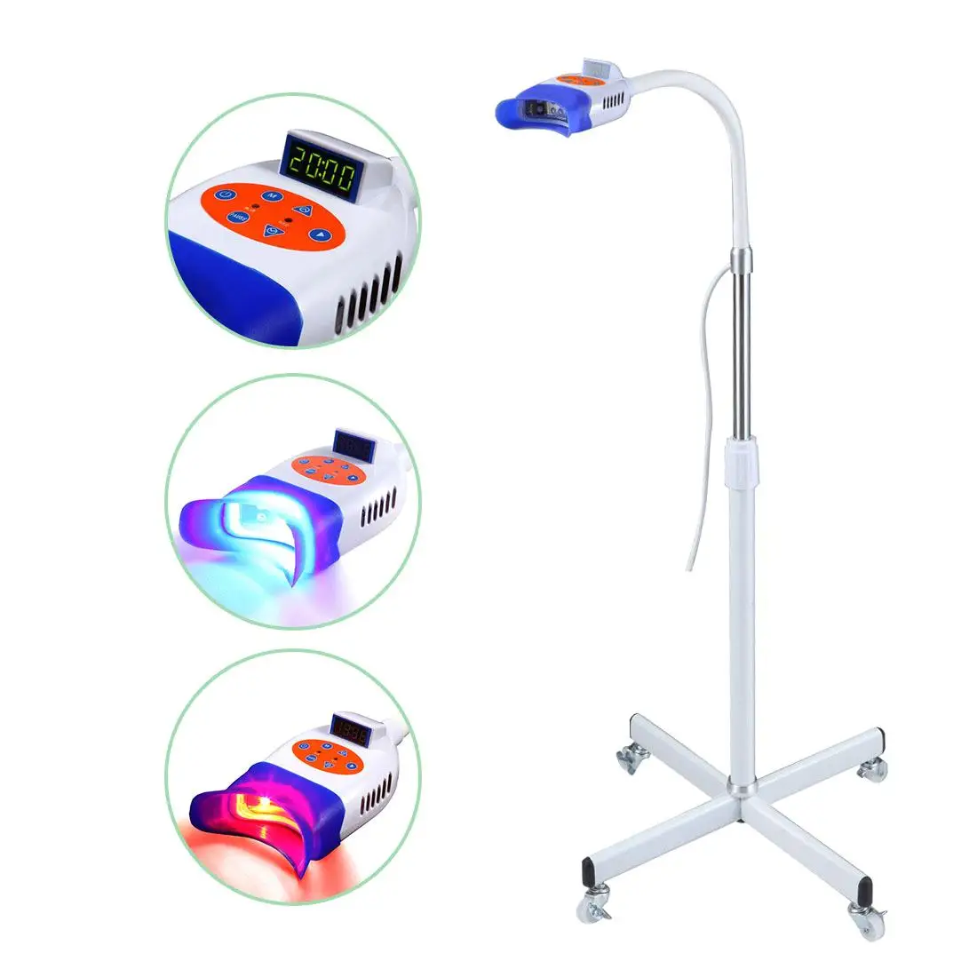 Dental Teeth LED Whitening Lamp Bleaching Blue/Red Light 2Colors+Teeth Whitening Gel