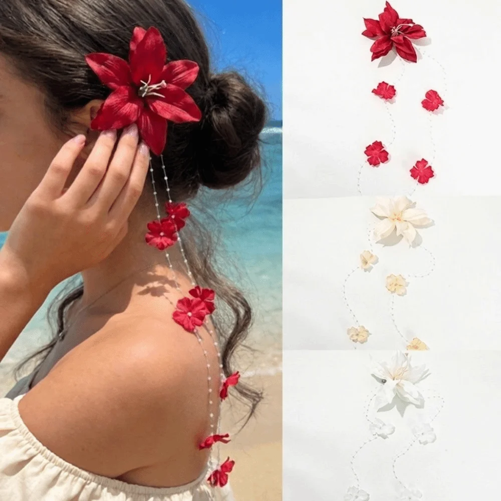 Artificial Flower Flower Hair Clip Comfortable Lightweight Sweet Headpiece Handmade Vintage Bohemian Side Clip