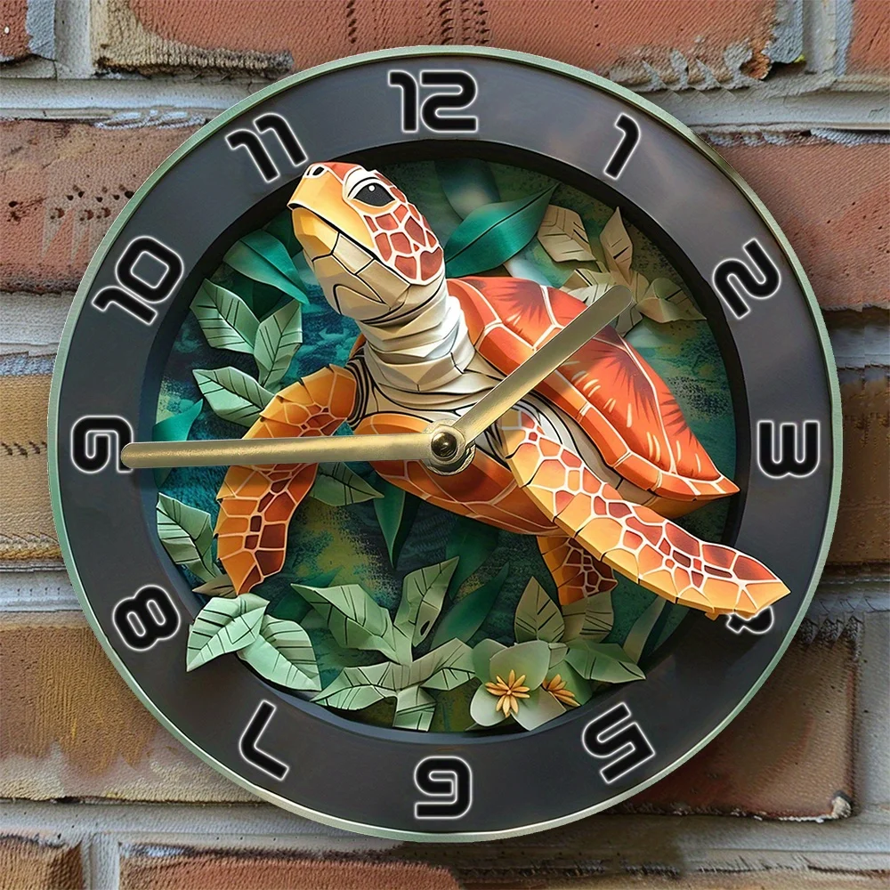 Silent Aluminum Wall Clock with Turtle Design - Perfect for Bedroom Decor, Diy Projects & Unique Gifts Wall Clock Modern Design