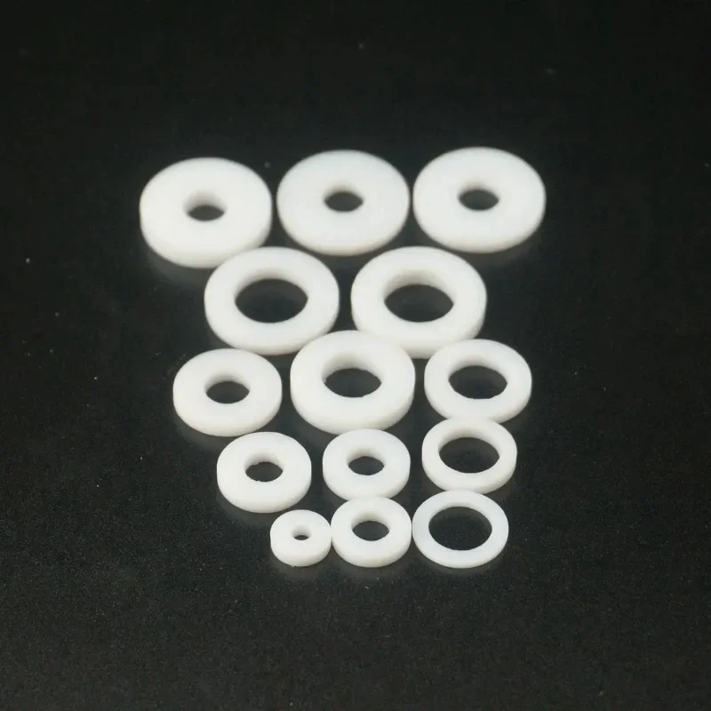 50pcs Sizes O/D 8mm-18mm I/D 3mm-10mm Thick 2mm 3mm 4mm PTFE Flat Washer Gasket Spacer Sealing For Pressure Gage