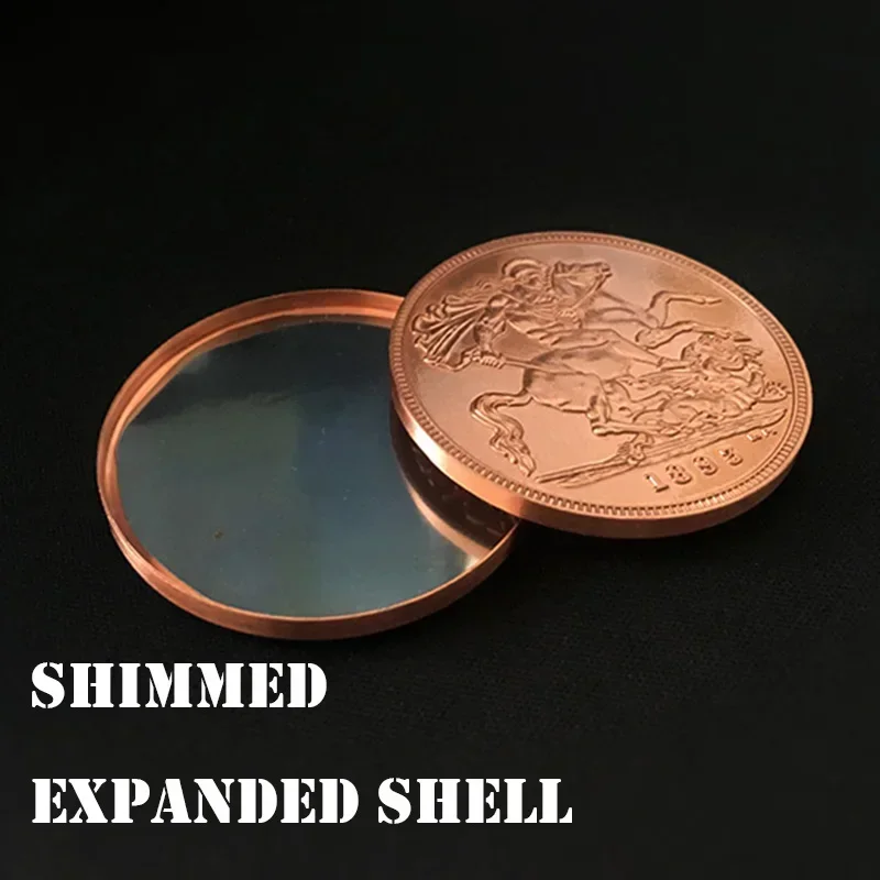 

Shimmed Expanded Shell Magic Tricks Appear/Vanish Magia Close Up Illusion Prop (Queen Victoria Ancient Coin,Tail,Copper)