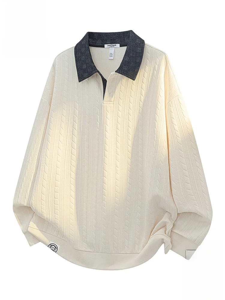 

PaulFrank M Hoodie Sweatirt American Embroidery Fake Two-Piece Texture Autumn Faion Sportswear Comfortable Long Sve...