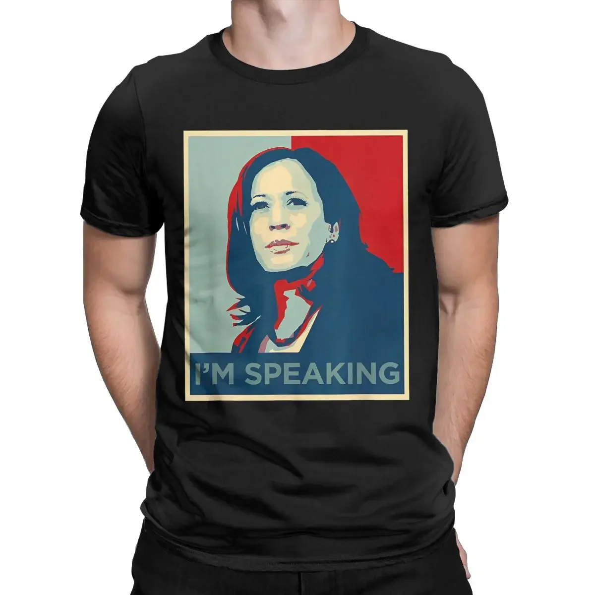 Kamala Harris I'm Speaking Quote T Shirt Men Cotton Casual T-Shirt Crewneck Joe Biden 2024 Tees Short Sleeve Clothing Printed