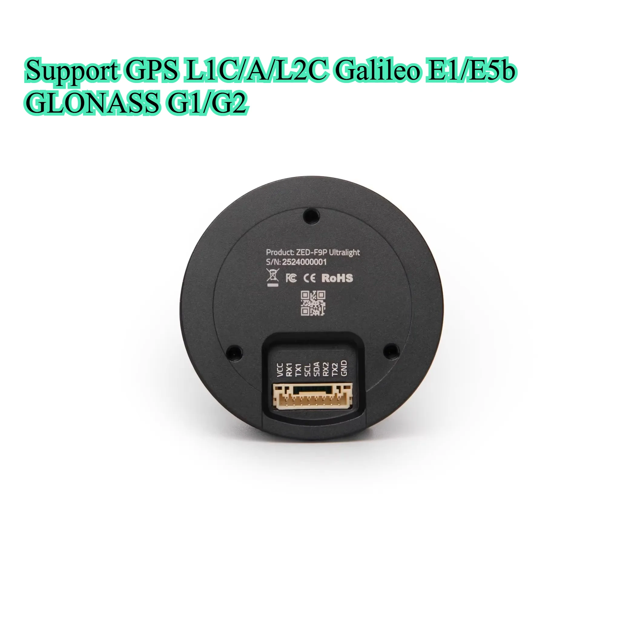 

Holybro H-RTK ZED F9P Ultralight GNSS Module 12708 10Hz Mobile Station Support GPS L1C/A/L2C Galileo E1/E5b GLONASS G1/G2