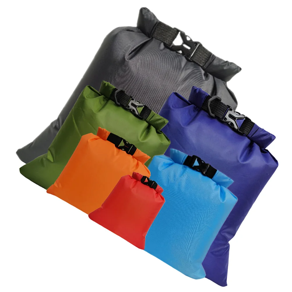 6Pcs Waterproof Storage Bag Outdoor Roll Up Dry Bag for Kayaking Snorkeling Paddle Boarding Drifting Clothes Holder Adventure