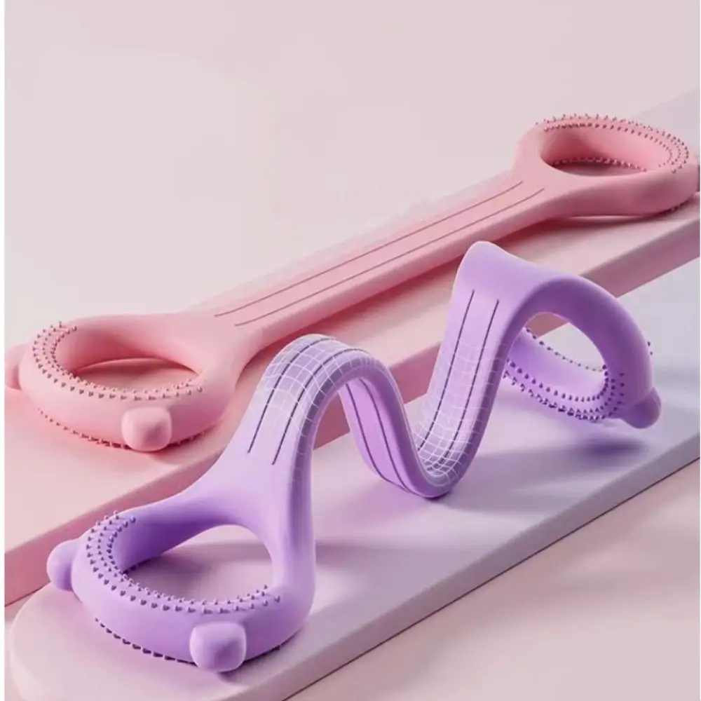 Bande de résistance de Yoga multifonctionnelle, étirement musculaire, bande élastique de Yoga en forme de 8, bandes de résistance de Fitness en Silicone de couleur unie