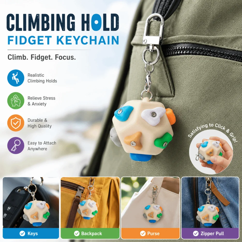 Handmade Rock Climbing Keychain Sturdy Key Ring Portable Mini Climbing Block Delicate Resin Lightweight Sport Key Ring