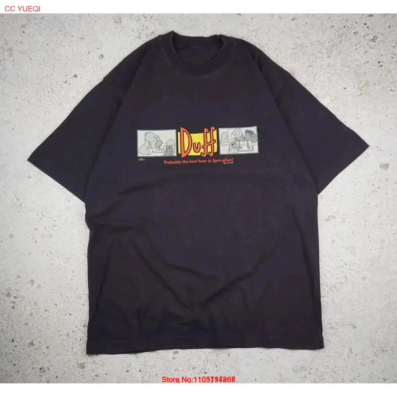 Vintage Homer Simson Duff Beer T Shirt Washed Soft Slightly Stylish Casual homme Breathable streetwear vintage Washed