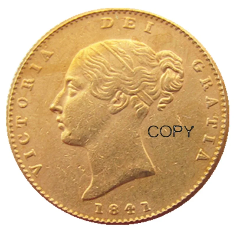 UK 1841 P/S Queen Victoria Young Head Gold Coin Very Rare Half Sovereign Die Copy Coins