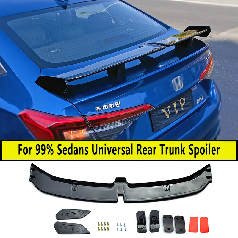 

For 99% Sedans Universal Rear Trunk Civic Spoiler Wing Carbon Fiber Pattern GT Style Body Kit Punch Free Installation Accessorie