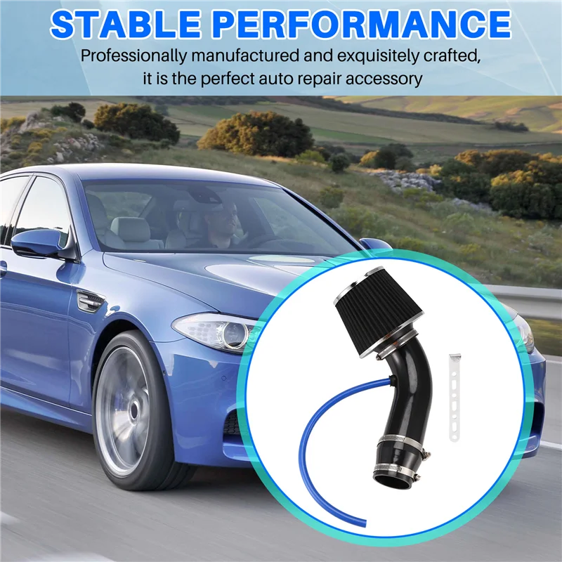 

Automobile 76Mm Refitted Winter Mushroom Head Air Filter Intake Pipe Filter High Flow Air Filter Aluminum Pipe Kit
