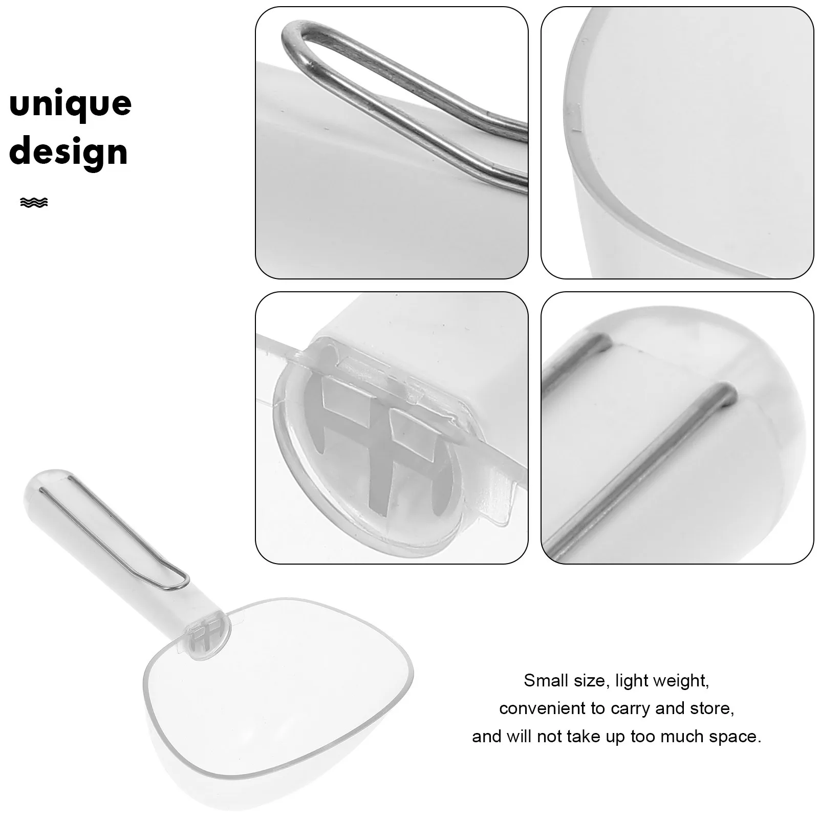 

1pc Spoon Plastic Kitchen Tool Long Handle Abs Lightweight Small Size Portable Grain Scoop Measuring Spoons Plastic