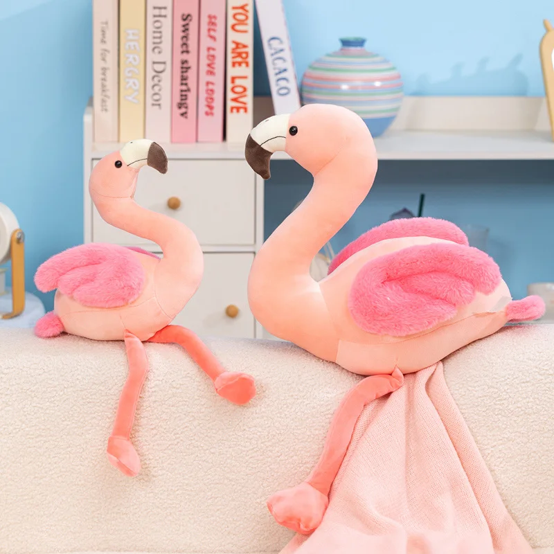 30/45/65cm Classic Flamingo Plush Doll Stuffed Bird Soft Doll Realistic Romantic Pink Flamingo Room Decor Wedding Holiday Gift
