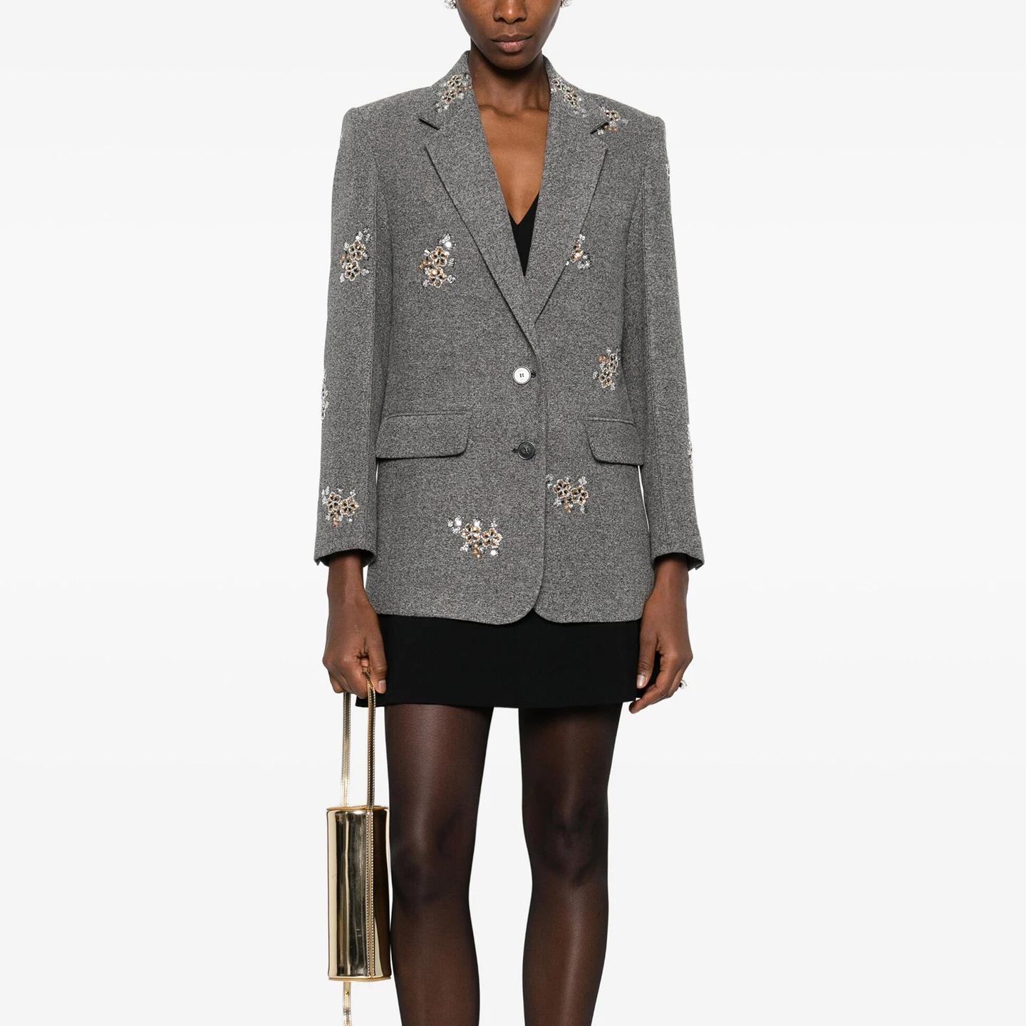 

Модный женский костюм с вышивкой пайетками и цветочным узором, прямой крой, осень-зима, новинка...