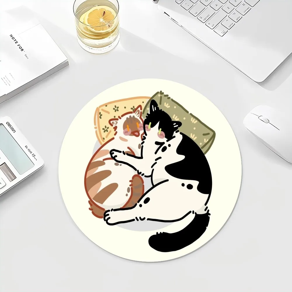 Niedliche Katze Mouse pad Ins Flut Runde Tastatur Matte Tisch matte Studenten Schrank Gamer Desktop Mouse pad Cup Matten Deskpad Wohnkultur