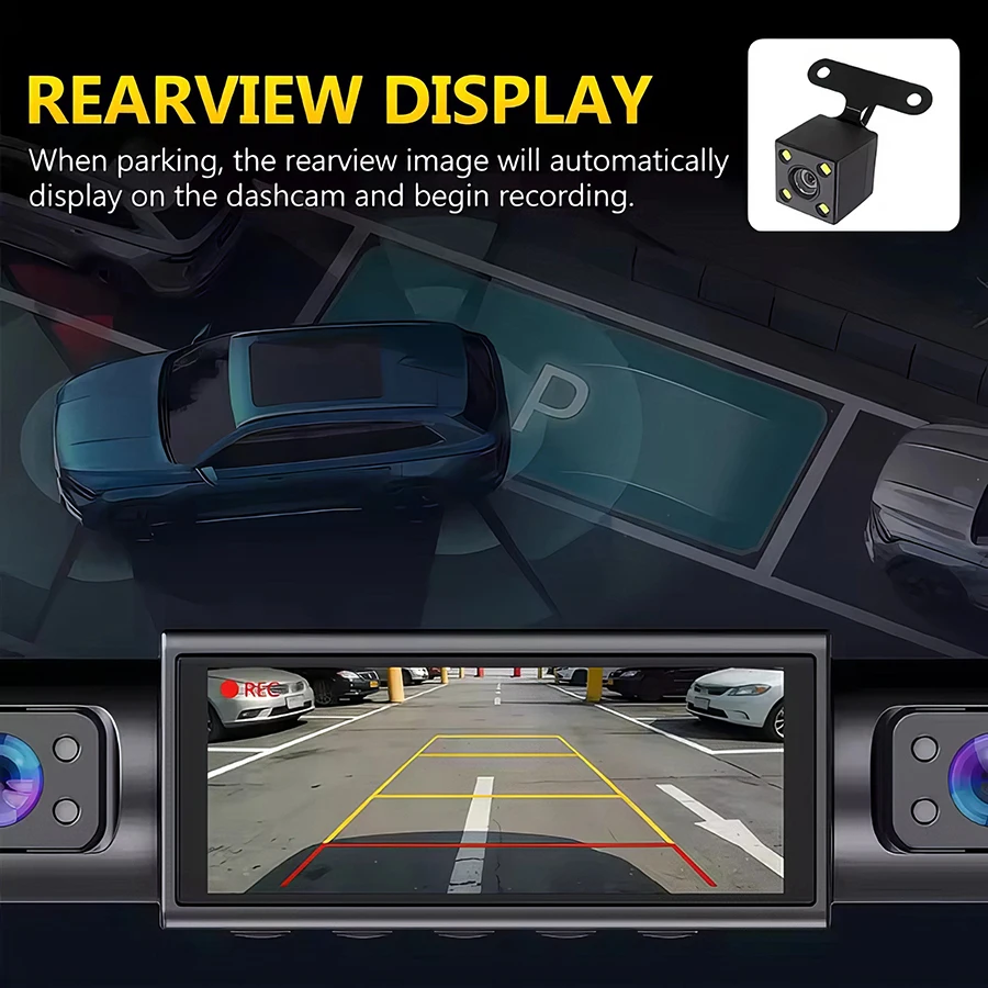Panoramic 3/4 Lens Channel 1080P HD Ultimate Safety Dash Cam Set, 1080P Front and 720P Full Coverage Front, Rear, Left, and Righ