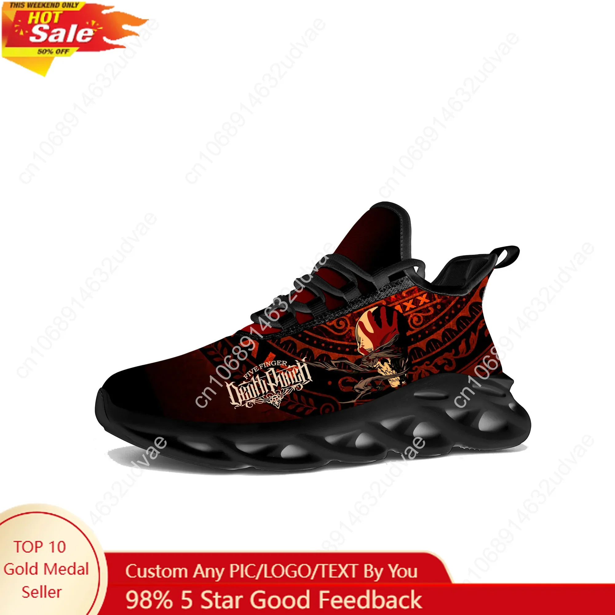 

Five Finger Death Punch Running Sneakers Mens Womens Sports Shoes Sneaker Lace Up Mesh Footwear Tailor Made Shoe Black