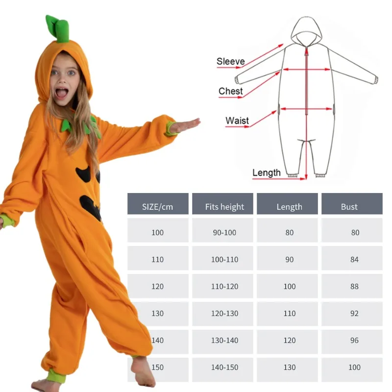 Children's Animal Hooded Pajamas Jumpsuit Zipper Role-play Halloween Party Costume Soft Comfortable Kids' Sleepwear