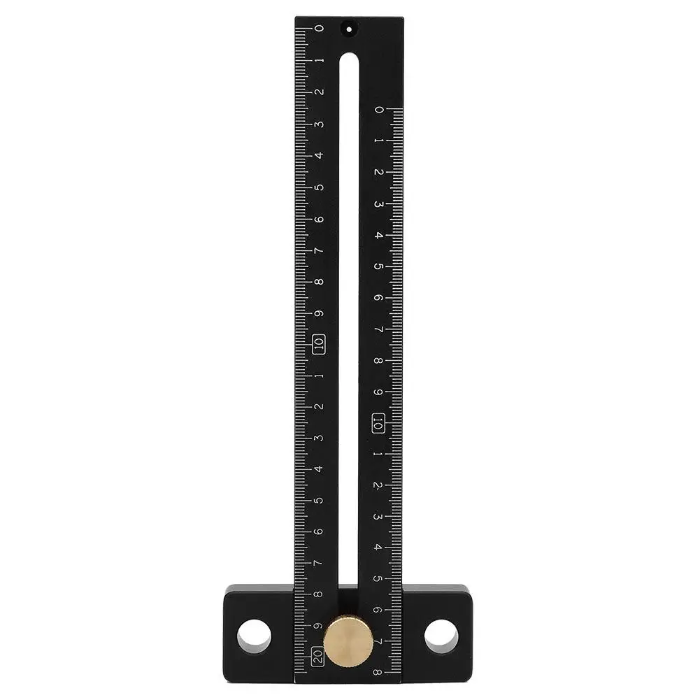 

180mm TType Scribing Ruler Double Sided Scale Aluminum Alloy Woodworking Marking Tool Carpenter Scriber Line Gauge for