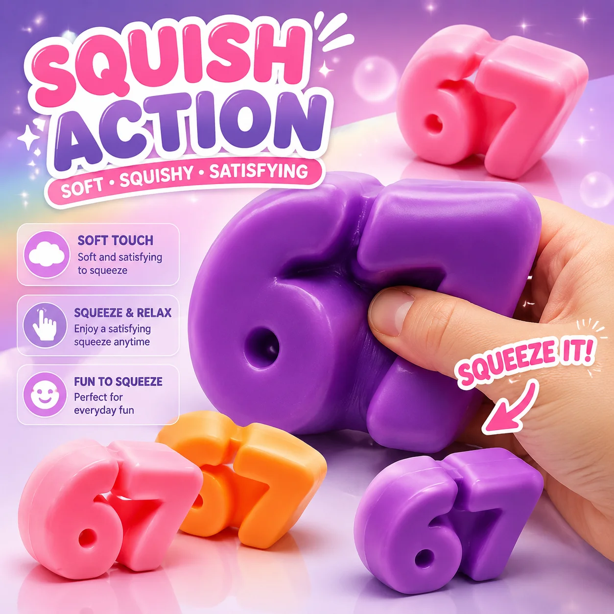 New NeeDoh 67 Sets TPR Decompression Fidget Toys Squirrel Squeeze Squishies Sensory Mochi Antiestres Stress Relief Kit