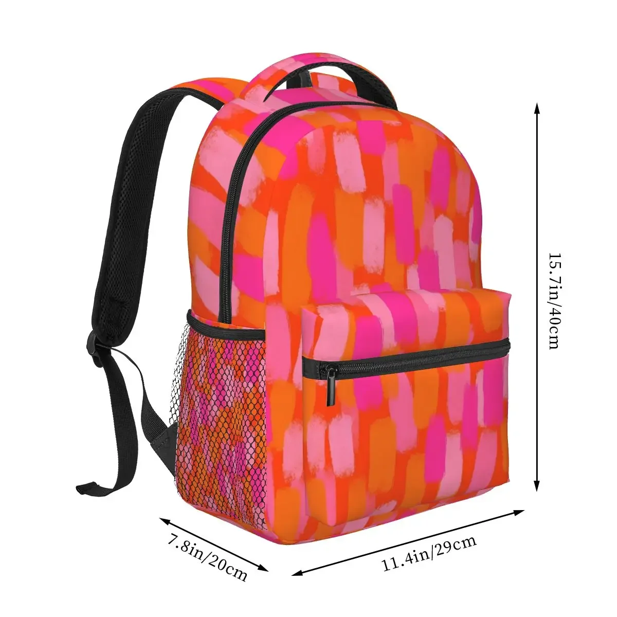 Pink And Orange Backpacks Boys Girls Bookbag Students School Bags Cartoon Laptop Rucksack Shoulder Bag Large Capacity