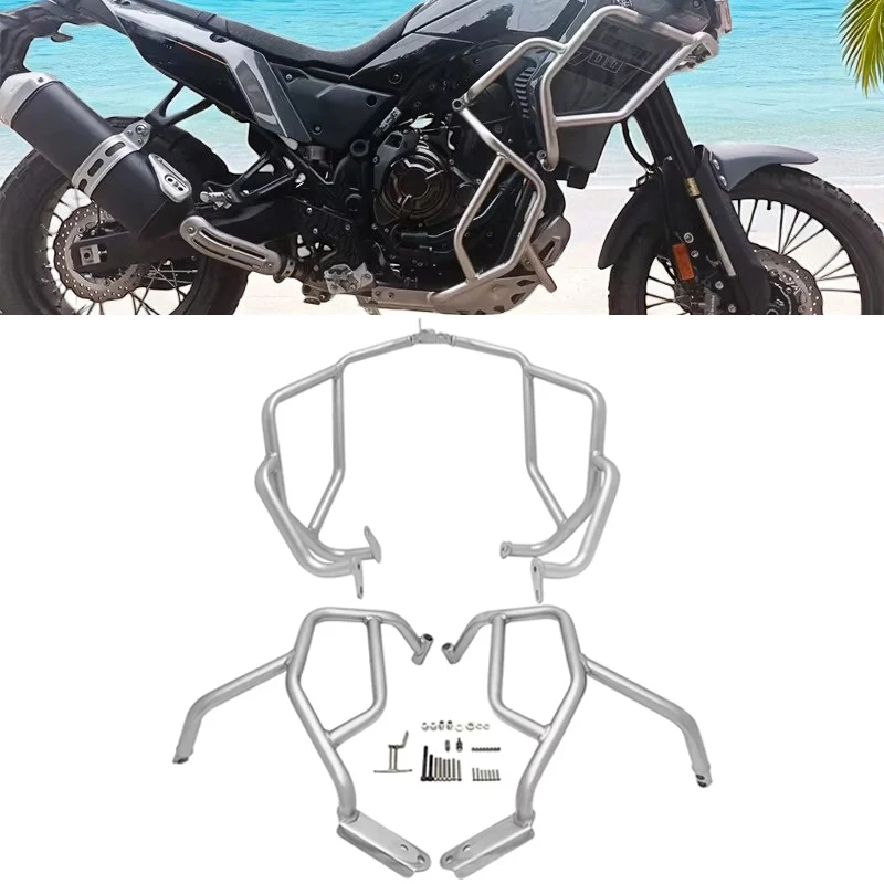 

Tenere 700 Engine Crash bar Stainless steel Upper&Lower Bumper Protector Fit for Yamaha Tenere700 2019 2020 2021 2022 2023